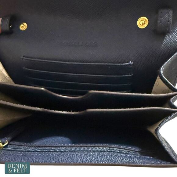 Michael Kors Navy Blue Saffiano Leather Wallet with Gold Hardware Classic - Picture 7 of 10